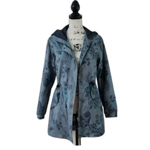 Bellfield Clothing Blue/Leave design Lightweight Hooded Coat/Shell